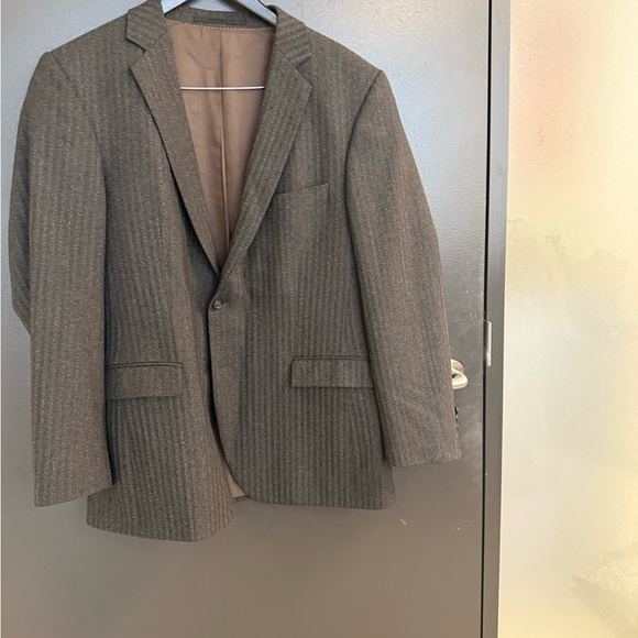 Strellson vintage size 42 (52 EURO) EUC pure wool Charcoal/brown Pinstripe Blaze - Picture 9 of 14